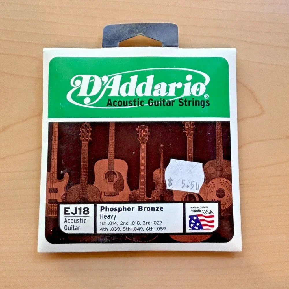 Lot Of 2 D'Addario EJ18 Acoustic Guitar Strings Heavy Phosphor Bronze USA
